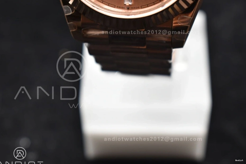 Steel Bracelet Plated 40 RG Markers V2 RG GMF President Crystal A2836 Dial DayDate 904L On 0518